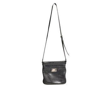 Polo Ralph Lauren Pebbled Faux Leather Crossbody Shoulder Bag Women's Black